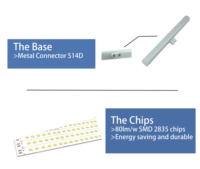 Eclairage à led pour coiffeuse, tube lumineux miroir IP54 300mm/500mm, tube de 4w 8w, base S14D, éclairage de la salle de lavage