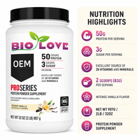 Poudre de protéines OEM Intense Vanilla 907G 50G Protéines par portion 20 vitamines et minéraux Soutien musculaire