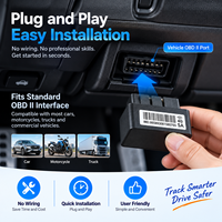 Traceur GPS OBD2 4G Plug and Play, positionnement en temps réel, historique des trajets, alarme géofence pour la gestion de flotte automobile