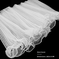 Fil de tulle ondulé élégant à bordure perlée pour emballage floral, fournitures d'emballage romantiques pour bouquets de fleurs