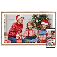 Cadre photo numérique grand format 15,6 pouces avec stockage Uhale 32 Go, montable au mur, partage de photos/vidéos via l'application Hail, horloge et écran tactile
