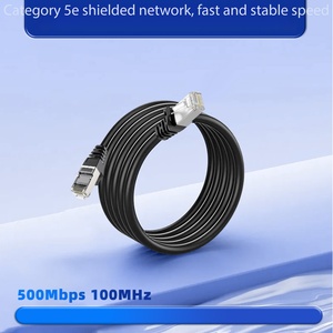 สายเคเบิลเครือข่าย Cat5e S/FTP แบบขายส่ง หัว RJ45 ชุบทอง ชุบเงิน 24AWG ทองแดงแท่ง สายแพทช์ LAN ป้องกันสัญญาณรบกวนสองชั้น แบบกำหนดเองได้ - Product Image 1