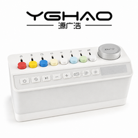 Jam Alarm Speaker Multifungsi ABS Modern dengan Lampu Malam Ambient Warna-warni, Kecerahan Dapat Disesuaikan untuk Ruang Tamu