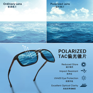 Gafas de sol polarizadas Matlrxs para hombre, montura rectangular, protección UV400 para conducir, P1983 - Product Image 3