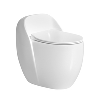 WC monobloc de luxe moderne en céramique blanche, à poser au sol, à double chasse, à fermeture lente, écologique, avec évacuation en S pour salle de bain de villa