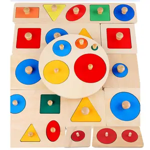 Eğitici oyuncaklar İlk yuvarlak bulmaca öğretim materyali kids 'öğrenme ahşap Montessori oyuncaklar