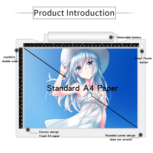 Tablette lumineuse à <span class=keywords><strong>dessin</strong></span> LED alimentée par <span class=keywords><strong>batterie</strong></span> Slim Hotsale A4-19, planche flexible pour croquis, dessins faciles pour enfants - Product Image 2