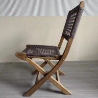 Chaise pliante en bois de couleur marron chaises de mariage de fête modernes pour les événements chaise pliable en corde tressée