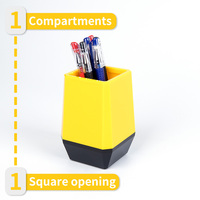 Porte-crayon carré en plastique porte-crayon étudiant mignon organisateur de dossier de bureau