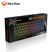 Clavier MEETION 61 touches, clavier mécanique rétroéclairé RVB 60%, clavier gamer filaire, mini clavier gamer