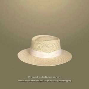 หมวกสานโพลีเอสเตอร์สไตล์เรียบง่ายรักษ์โลกสำหรับผู้หญิง หมวกกันแดดชายหาดฤดูร้อน ขายส่งสำหรับใช้ในงานโปรโมชั่น - Product Image 3