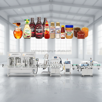 Ligne d'emballage automatique pour sauces à haute viscosité, pour pâte de tomate, miel, beurre de cacahuète, confiture et condiments