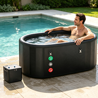 Vente directe usine – Baignoire gonflable noire en PVC, en tissu Drop Stitch, pour bain froid, avec refroidisseur d'eau, pour la famille