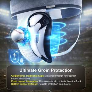 Protège-entrejambe EALER pour hommes et garçons, en plastique noir et blanc, absorbant les chocs, pour toutes les activités sportives - Product Image 4