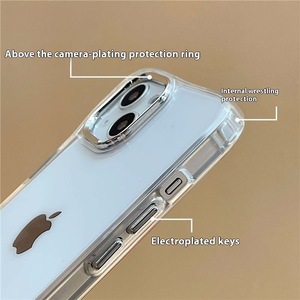 Custodia per telefono in TPU morbido di lusso leggero con bottoni in metallo lucido, <span class=keywords><strong>cover</strong></span> protettiva per <span class=keywords><strong>iPhone</strong></span> 14, 15, 16 <span class=keywords><strong>Pro</strong></span>, 16 <span class=keywords><strong>Pro</strong></span> <span class=keywords><strong>Max</strong></span> - Product Image 4