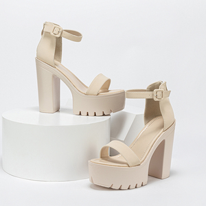 Sandales à talon épais, style britannique minimaliste, nouvelle collection 2023, semelle PU, rehaussées, très tendance, taille 42 - Product Image 6