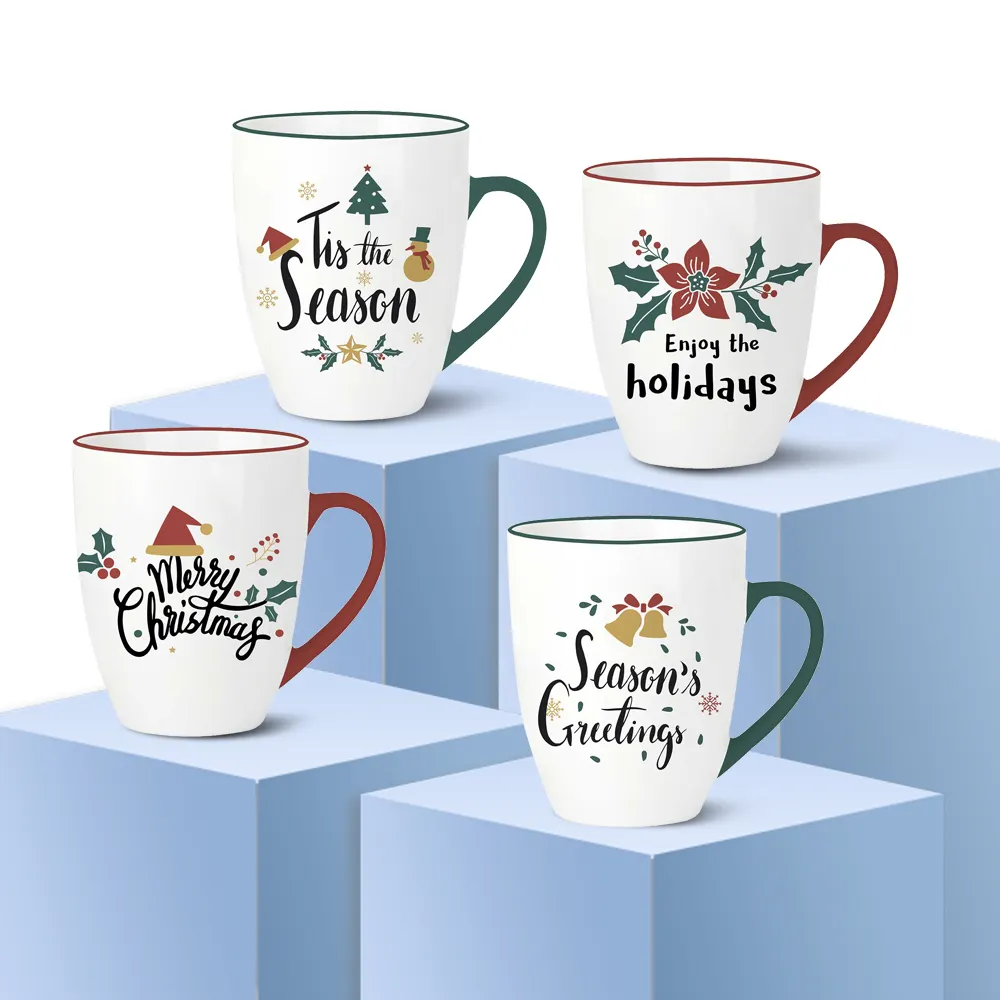 New Design Christmas Santa Porcelain Mug Personalized Christmas Ceramic Coffee Milk Mug
