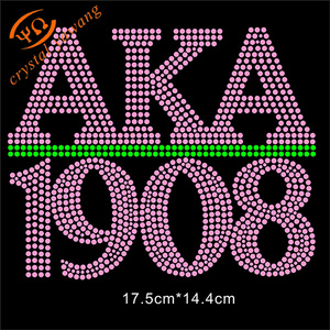 Custom Iron on AKA Bling Rhinestone <strong>Transfer</strong> <strong>Sorority</strong> Iron on 1908 <strong>Heat</strong> <strong>Transfer</strong> for Clothing - Product Image 3