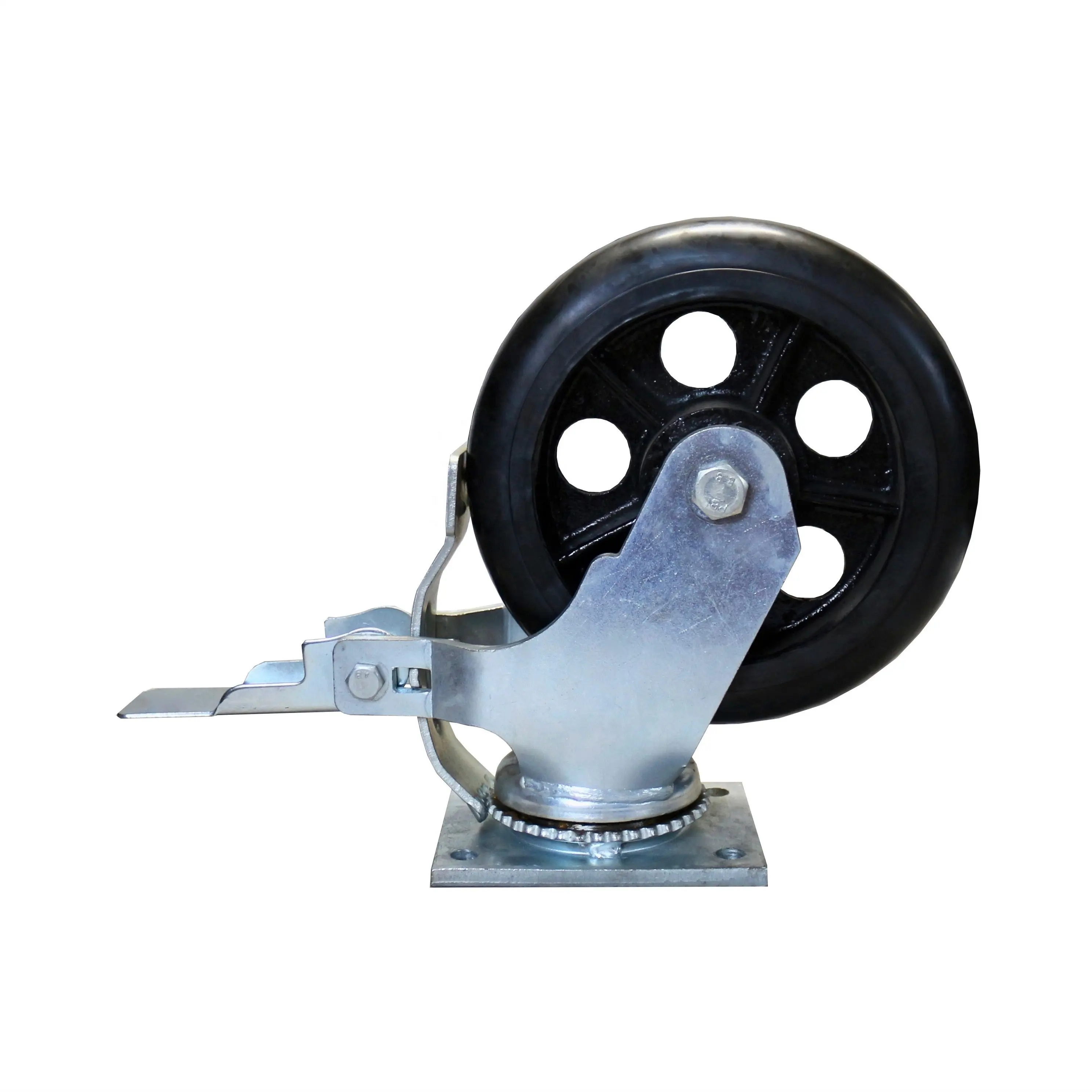 S-S Rubber Plate Scaffolding Caster Swivel Wheel 2 ton 10 inch