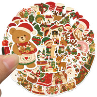 50 autocollants mignons de Noël avec motifs d'ours et de faon pour décorer livres, lettres, maison et fêtes