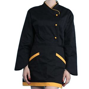 Fábrica restaurante Hotel panadería cocina Chef Ejecutivo uniforme abrigos largo negro chef chaqueta - Product Image 4