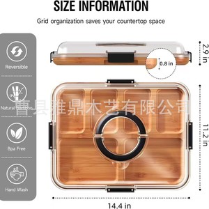 Bamboo Wood Serving <b>Tray</b> With Compartment Cheese And <b>Snack</b> Platter For Household Outdoor Use Natural Color V58 - Product Image 2