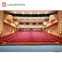 Chaise d'auditorium moderne LEADCOM LS-9614 avec dossier rabattable en bois, pour salles de conférence scolaires, avec tablette d'écriture pliable