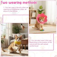 Lot de 2 colliers coniques souples en feutre, collier d'Elizabeth réglable, collier de récupération post-chirurgie anti-léchage pour chats et petits chiens
