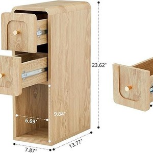 Solid wood bedside table, <b>small</b> home bedroom ultra-narrow storage <b>cabinet</b>, 20cm-30cm narrow <b>cabinet</b>, extremely narrow gap - Product Image 5