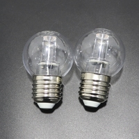 Mini ampoule LED ronde G45 1W E27 230V dimmable, coque PC sécurisée pour guirlandes lumineuses, usage domestique, jardin, patio