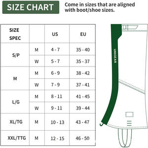 Guêtres de randonnée Woqi imperméables, protections pour bottes, taille unisexe M L XL, pour le ski, l'escalade, la chasse et les activités de plein air - Product Image 1