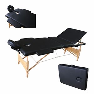 Table de massage portable noire en PU et hêtre, sans électricité, pour <span class=keywords><strong>tatouage</strong></span>, durable, accessoire de maquillage permanent, marque PUNK, 99x74x19cm, 20kg - Product Image 2