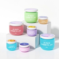 Pot en plastique givré écologique 50g 80g 250g 300g Pot à large ouverture pour animaux de compagnie Crème pour le visage Bouteille de lotion au beurre personnalisée Pots cosmétiques