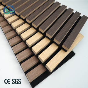 Revêtement acoustique moderne effet bois CNRC Panneaux acoustiques à lattes en PU Conception cannelée <span class=keywords><strong>pour</strong></span> studio Insonorisation Hôtel Akupanel - Product Image 1