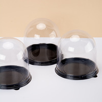 Boîte d'emballage ronde transparente en PET de 3/4 pouces pour gâteaux de Noël pour enfants, mini-boîte de cuisson pour gâteaux de chiffon et mousses d'anniversaire de qualité alimentaire