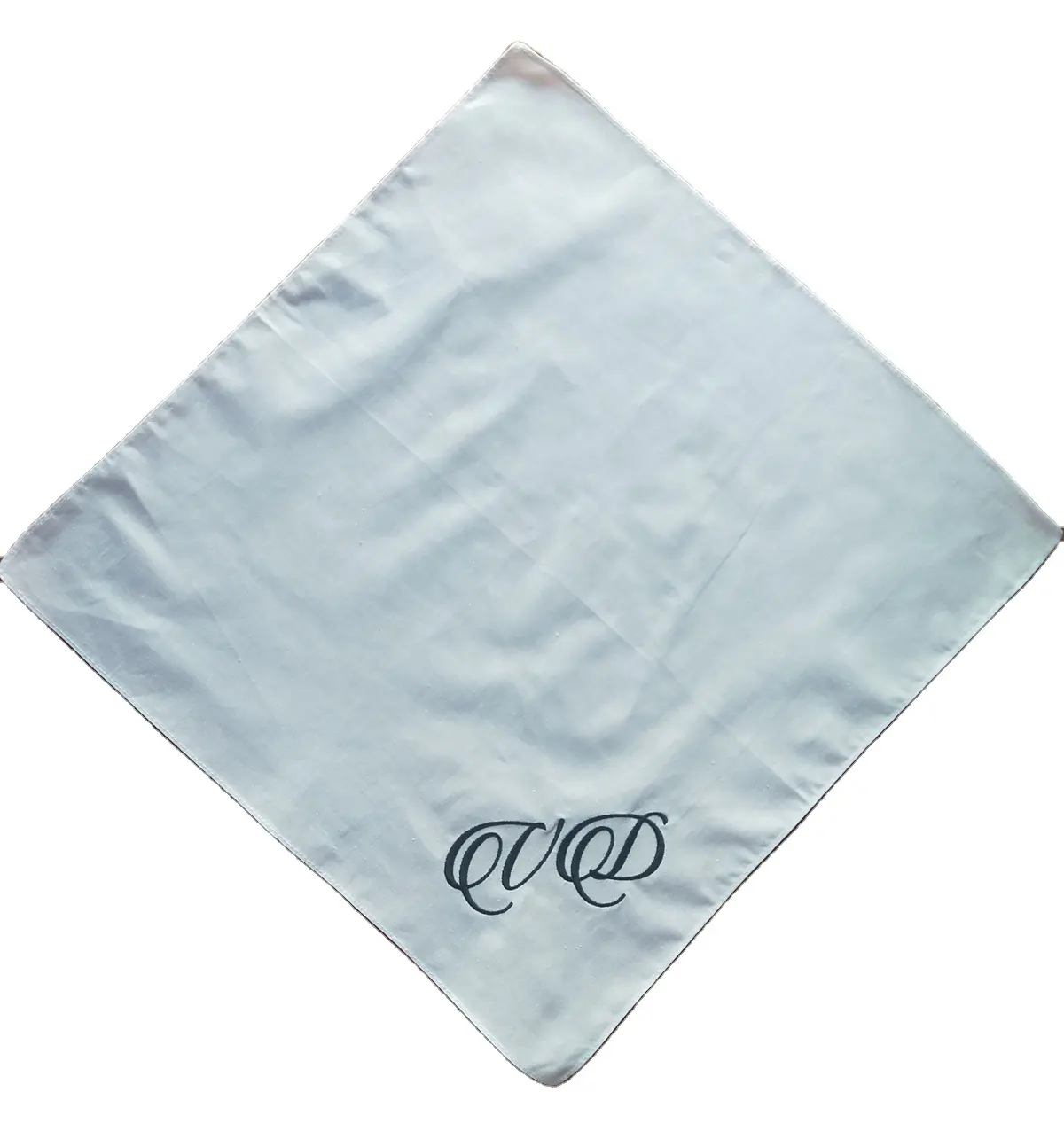 Wholesale 100% cotton white soft men handkerchiefs for women custom embroidery logo printed handkerchief