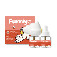 Kit diffuseur apaisant pour chiens et bétail Furriyo en coton - Conception durable, 1 diffuseur + 2 recharges de 45 ml, élimine les odeurs, parfum frais, rechargeable