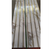 Panneau mural et de plafond en PVC laminé, panneau mural cannelé pour l'Inde, 300*8mm, ligne dorée