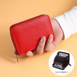 Minimalism Rfid Blocking <b>Clutch</b> Coin Purse Ladies Short Zipper Wallet Pu Leather Credit Card Holder Card Case for Women - Product Image 5