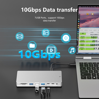 Station d'accueil 14 en 1 pour MacBook Air/Pro, iPad, ordinateur portable Thunderbolt-USB-C 3.1, HDM/I 4K60Hz, PD 100W, RJ45 1Gbps, Audio