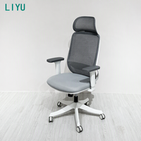Chaise de bureau ergonomique contemporaine LIYU en maille, dossier haut avec soutien lombaire, pivotante, pour usage scolaire, personnel et cadres