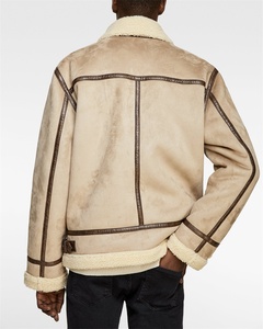Custom Berber Fleece Lining Soft Shell Sherpa <strong>Suede</strong> <strong>Jacket</strong> for <strong>Men</strong> - Product Image 2