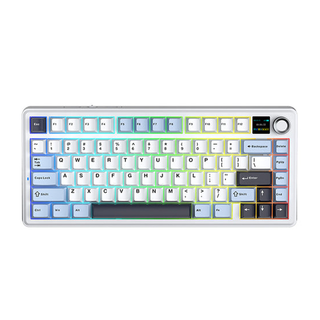 Aula F75 Max Mechanical Gaming Keyboard Gasket Structure with Screen&Knob Wireless Tri-mode RGB Hot Swap Custom Keyboards