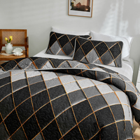 Literie coréenne personnalisée, unique, livraison gratuite, ensemble de courtepointe 3 pièces Queen Size