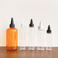 9oz 280ml Amber PET Plastic Twist Top Cap Squeeze Applicator Hair Oil Bottle
