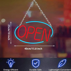 LED Neon Oval Open Sign Dimmable USB Powered Ambient <b>Light</b> Store <b>Window</b> Decoration <b>Light</b> Street Indicator <b>Light</b> Landscape <b>Light</b> - Product Image 1