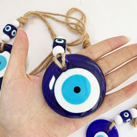 Pendentif amulette en verre fait main, motif œil bleu, moulé, décoratif, souvenir traditionnel turc et grec, ornement mural pour la maison