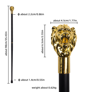 Canne de marche pour gentleman britannique, canne à tête de lion dorée, canne de déguisement, vente en gros, canne de marche de style vintage - Product Image 2