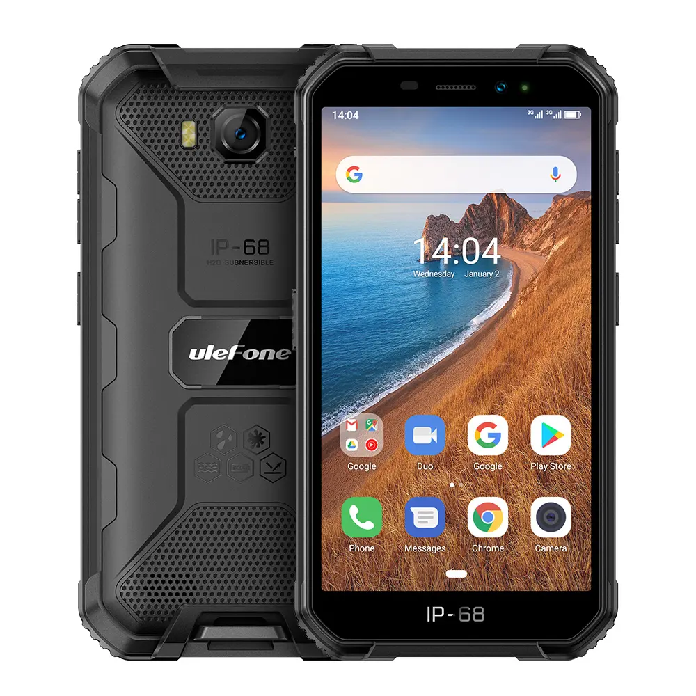 waterproof rugged smartphone Ulefone Armor X6 5.0 inch MTK6580 Quad core 2GB+16GB Android 9.0 Face ID Unlock 3G mobile