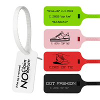 Étiquettes de vêtements personnalisées en gros avec logo, étiquettes de sécurité en plastique, attaches à fermeture éclair pour vêtements, chaussures et sacs